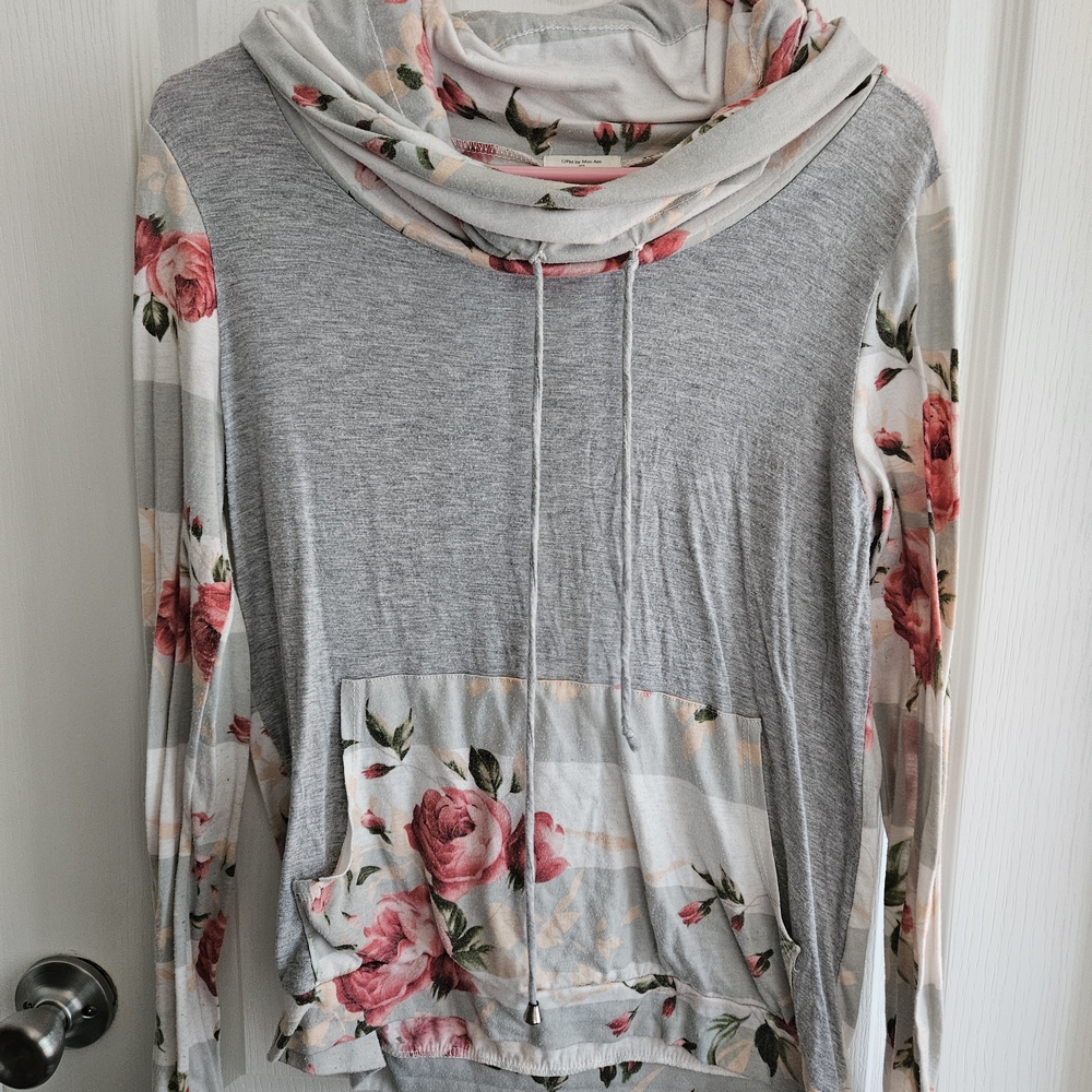 Womens Lightweight Floral Hoodie